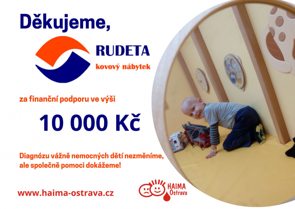 Děkujeme firmě Rudeta za příspěvek